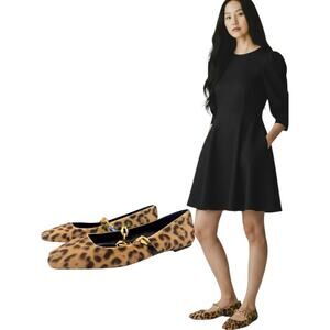 New Jimmy Choo Diamond Tilda Real Fur Flats Leopard Size 40